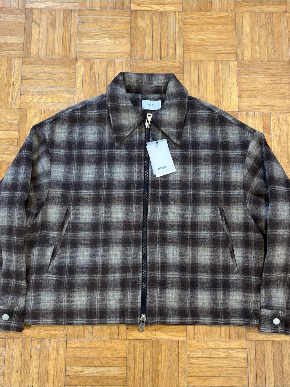 Hours Collection Quilted Flannel Zip Overshirt Jacket